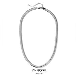 18K White Gold Plated Snake Chain Necklace - 20.5"